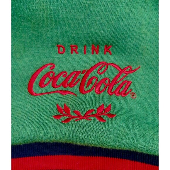 NEW! Coca-Cola by Staples Varsity Jacket Embroidery Blue Green Unisex SZ XL - Picture 7 of 9